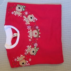 Embroidered reindeer sweatshirt